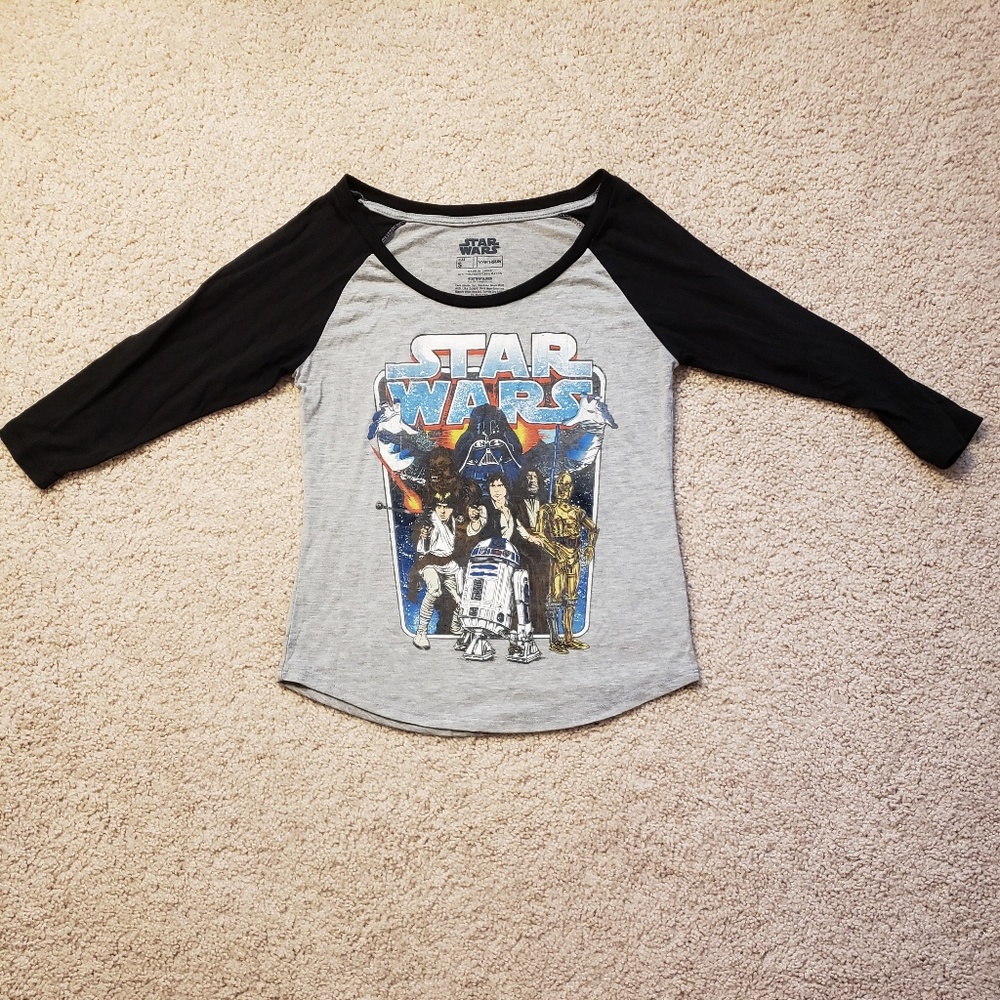 Grey/Black Star Wars Baseball Tee